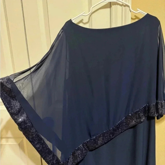 Xscape Formal Plus Size Navy Blue Dress Sz 22W - Picture 10 of 13
